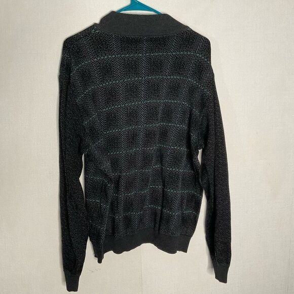 St. Croix Sweater Men’s Large 1/4 Zip Black Green Plaid Pullover Menscorp‎ USA - Picture 7 of 10